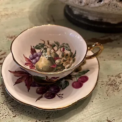 Buy Fine Bone China Rosina Tea Cup & Saucer Floral Fruits Made In England • 23.79£