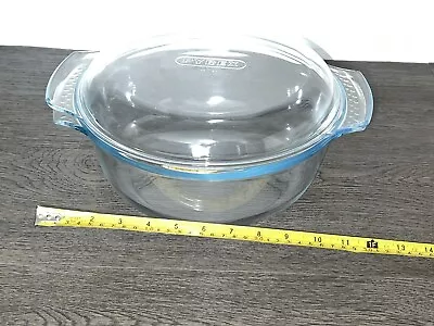 Buy Pyrex Glass Lidded Large Round Casserole Cooking Dish With Lid Transparent • 16.95£