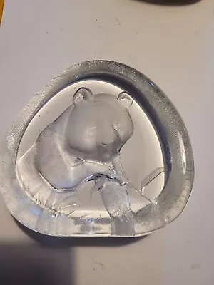 Buy Beautiful Mats Jonasson Scandinavian Art Glass Sculpture/Paperweight Adult Panda • 15£