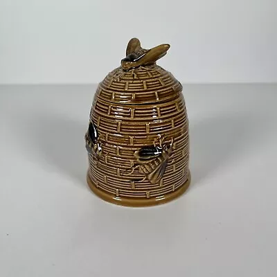 Buy Ceramic Brown Glazed Beehive Honey Pot With Lid Foreign Vintage • 8.99£