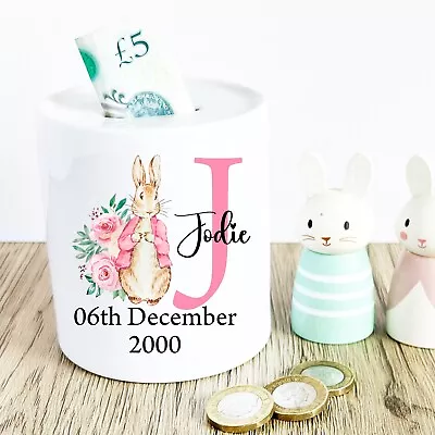 Buy Personalised Baby Gift Memento Child Keepsake Money Box Peter Rabbit Money Box • 10.99£