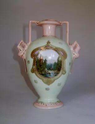 Buy Antique Victoria China Vase In Sevres Style: Decorated With Alpine Scene • 12£