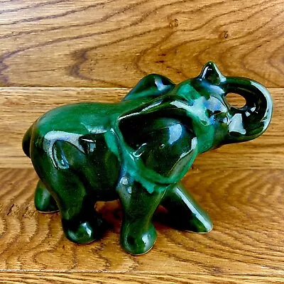 Buy Elephant Ornament Brampton Ontario Green Pottery Ceramic 8” VGC Souvenir • 16.99£