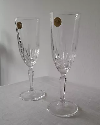 Buy Two RCR Cut Crystal Champagne Flute Glasses - Royal Crystal Rock - Italian • 14.99£
