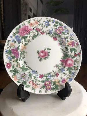Buy Crown Staffordshire Bone China 6.5 Inch Bread And Butter Plate Pink Rose Design • 2.99£