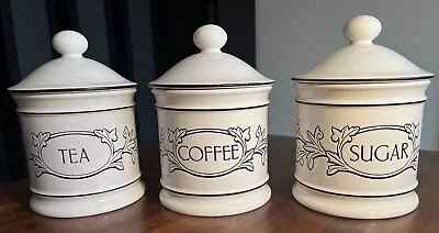 Buy Rare Vintage Hornsea Acanthus - Lidded Storage Jars - Tea Coffee Sugar Set VGC • 40£