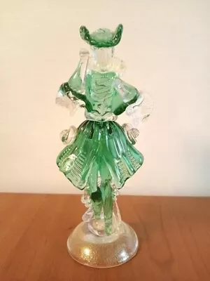 Buy Murano Glass Venetian Object Art Glass Antique Doll Green H21cm • 139.70£