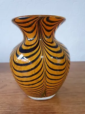 Buy Stunning Orange & Black Stripes Malta Maltese Vase  • 13.99£