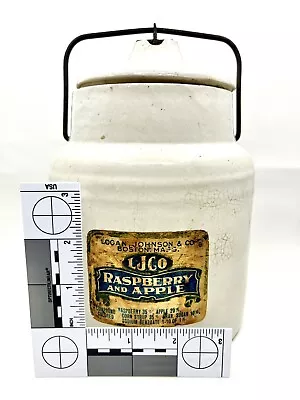 Buy Stoneware Jar Raspberry & Apple Preserves LJCO Logan Johnson & Co. Boston Mass • 215.78£