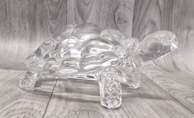 Buy Crystal Glass Vintage Turtle Clear Art Figurine Paperweight Home Decor • 15£