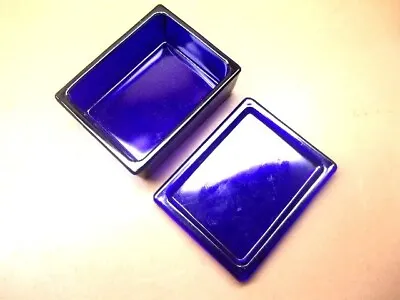 Buy Beautiful Cobalt Blue Glass Covered Rectangular Dish 3 1/2  X 4 1/2  Unbranded • 18.97£
