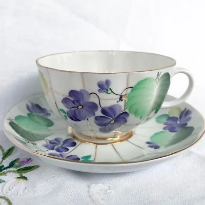 Buy Imperial Porcelain Forest Violet Cup Saucer Lomonosov • 124.31£