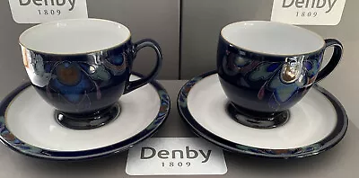 Buy 2 DENBY BAROQUE TEA CUPS AND SAUCERS 1sts • 13.99£