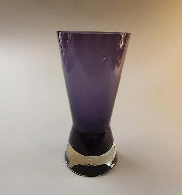 Buy Glass Vase Überfanglas Crystal Riihimäen Lasi Oy Finland Um1960 Signed • 142.04£