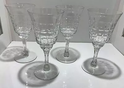Buy Set Of 4 Vintage Cut Crystal Water Wine Glasses Stemware 7.75  (have 8) • 28.82£