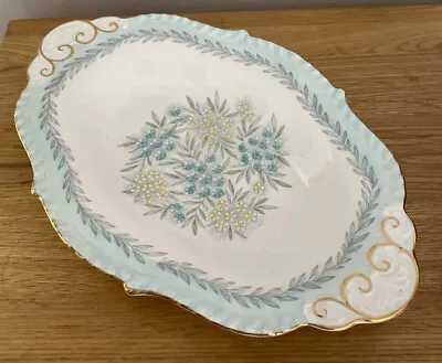 Buy Vintage Tuscan English Fine Bone China Oval Dish - Blue Pastel Floral • 10£