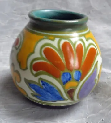 Buy Antique Metz Royal Holland Gouda Pottery Miniature Vase- Mission Decor • 33.08£