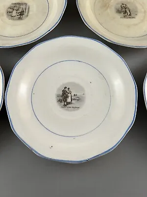 Buy Antique Sterling China SET OF 5 Saucers Pilgrim Series ‘Return Of The Mayflower’ • 12.30£