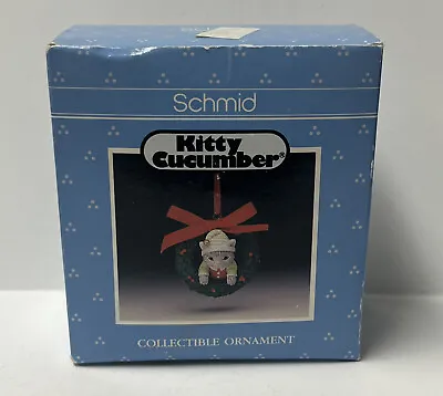 Buy Schmid Kitty Cucumber Wreath Ornament 1990 • 13.43£