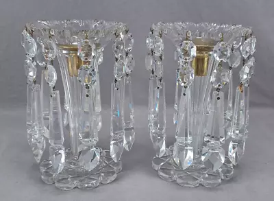 Buy Pair Of Mid 19th Century Victorian Anglo Irish Cut Glass Lusters • 391.94£