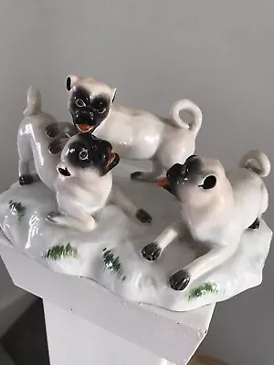 Buy Meissen Pug Figurine. Pug Group Of Meissen Pugs. FREE UK P&P • 1,200£