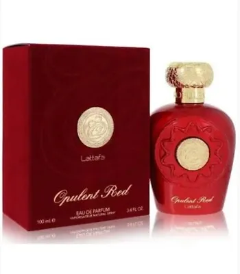Buy New Opulent Red Lattafa Perfume 100ml Floral Jasmine Amber Resins Patchouli Wood • 13.49£