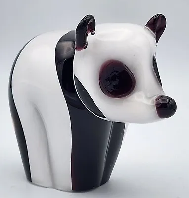 Buy Vintage Wedgwood Handmade Art Glass Animal PANDA Bear Black White Paperweight • 38.42£