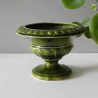 Buy Vintage Holkham Pottery Green Urn Planter Vase Pedestal Footed Classic Retro • 26.99£