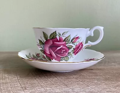 Buy Crown Staffordshire Fine Bone China Tea Cup Saucer England Pink Roses Set • 21.82£