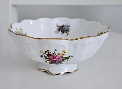 Buy Queens Fine Bone China Rosina China Co. Ltd. Bowl Floral Pattern White England • 14.50£