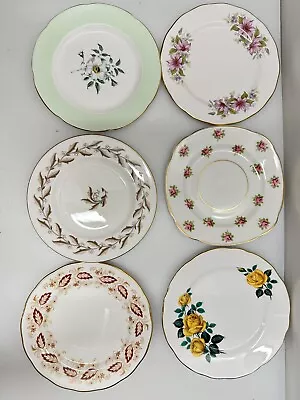 Buy Six Vintage Mismatched Floral Tea Plates All Good Quality English Bone China #5 • 7.50£