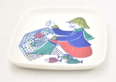 Buy Vintage Figgjo Flint Norway Turi-Design Carefree Small Dish With Fisherman • 14.95£