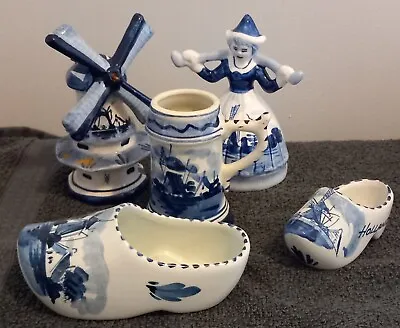 Buy Small Collection Of Delft Blue And White Pottery • 20£