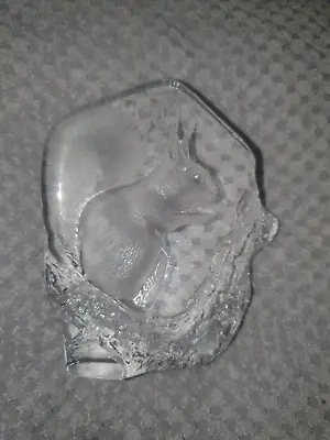 Buy Lovely Crystal  Art Glass Paperweight Etched Squirrel Mj Sweden 3280 • 15£