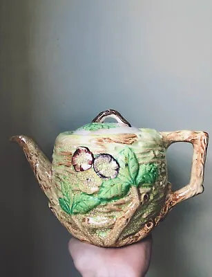 Buy Vintage Wade Heath Teapot Ceramic Majolica Floral Glazed Pottery Rare Stamped • 19.95£