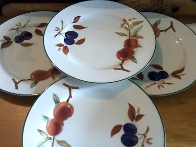 Buy 4 Royal Worcester Evesham Vale Green Rim  LARGE DINNER PLATES APPROX 27CMS NEW • 32.99£