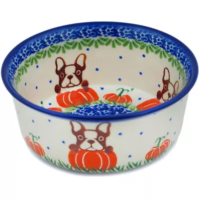 Buy Polish Pottery Bowl 5  Frenchie In A Pumpkin • 37.87£