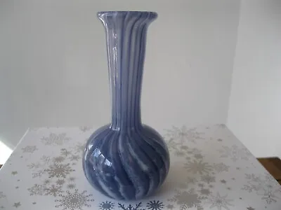 Buy Beautiful Signed Phoenician Art Glass Malta Purple Swirl Bud Vase - Perfect! • 8.99£