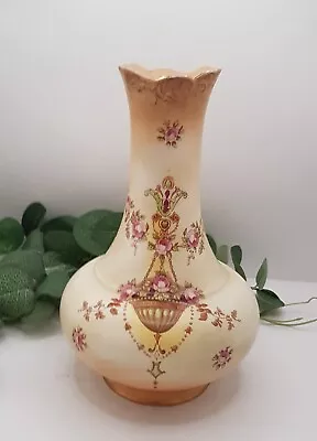 Buy Pair Of Antique Crown Devon Etna Blush Ware Ceramic Vases • 38£