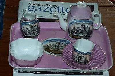 Buy Crested China Pink German Bachelor's Tea Set - Birmingham Victoria Law Courts • 34.99£