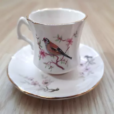 Buy Vintage Royal Worcester Palissy Miniature Goldfinch Bird Tea Cup And Saucer **** • 11.99£