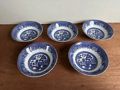 Buy 5 Woods Ware Willow Cereal Bowls. Excellent Condition • 18.95£
