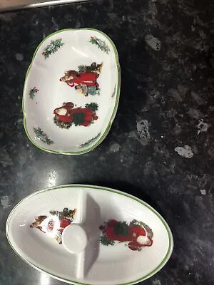Buy Two Peter Stanier Fine China Staffordshire England Christmas Dish Sweets, Nuts. • 8£