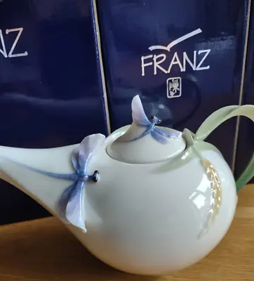 Buy Franz Porcelain Stunning Dragonfly Teapot FZ00117 Boxed • 95£