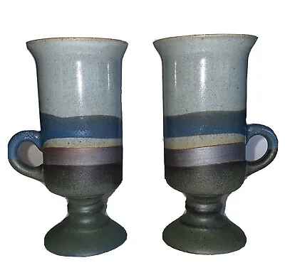 Buy Otagiri Irish Stoneware Set Of 2 Coffee Mug Cups Pedestal 5-1/2  Tall Blue Gray • 14.22£