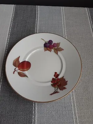 Buy Royal Worcester Evesham Gold Saucer Redcurrants Blackberry Peach Pre-loved Spare • 3.90£