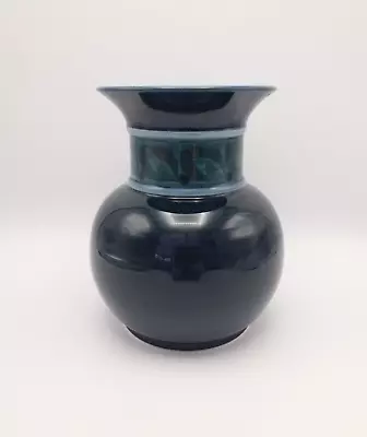 Buy Large Navy Green Handpainted Jersey Pottery Vase • 30£