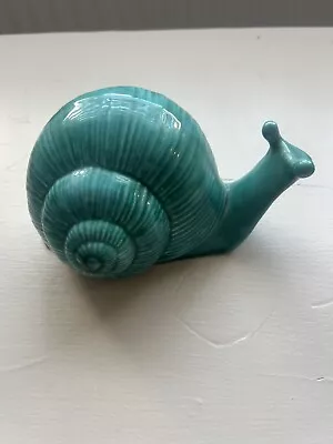 Buy Vintage Anglia Pottery Snail Turquoise/Teal Ceramic   • 4.50£