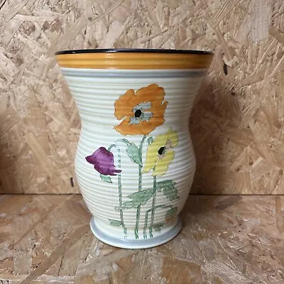 Buy Booths Pottery Art Deco Hand Painted Poppies Vase Ribstone Ware For Lawleys 19cm • 9.99£