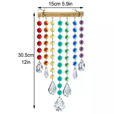 Buy Handmade Crystal Wind Chimes Glass Crystal Hanging Window Prisms  Home • 13.86£
